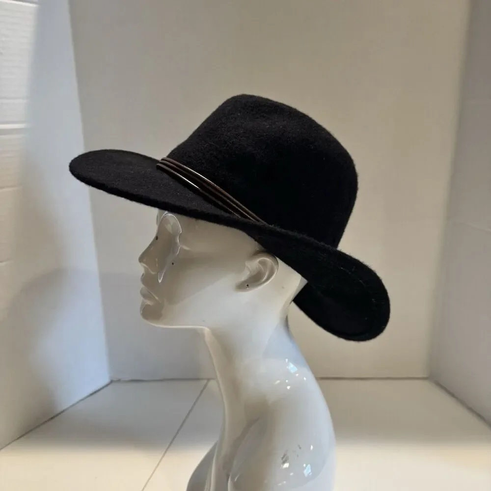 BRIXTON Fedora Felted Wool Black Hat One Size Hat Band